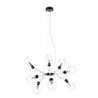 Lampe à suspension Lumina Matrix Otto avec huit lampes distinctes, dimmable et compatible avec ampoules E27.
