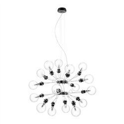 Lampe à suspension Lumina Matrix Doppia avec 16 lampes distinctes, dimmable et compatible avec ampoules E27.