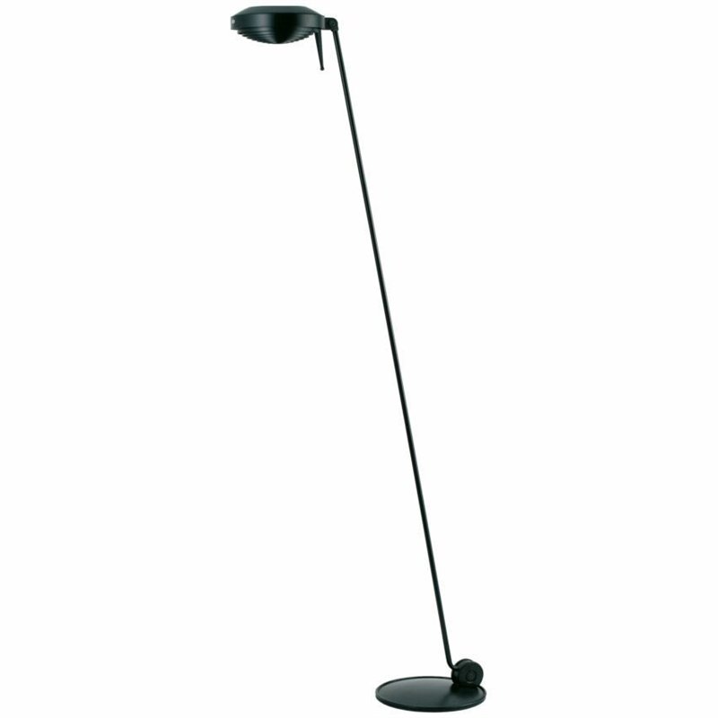 Lumina Elle 1 LED staanlamp met verstelbaar ontwerp en geïntegreerde dimbare schakelaar.