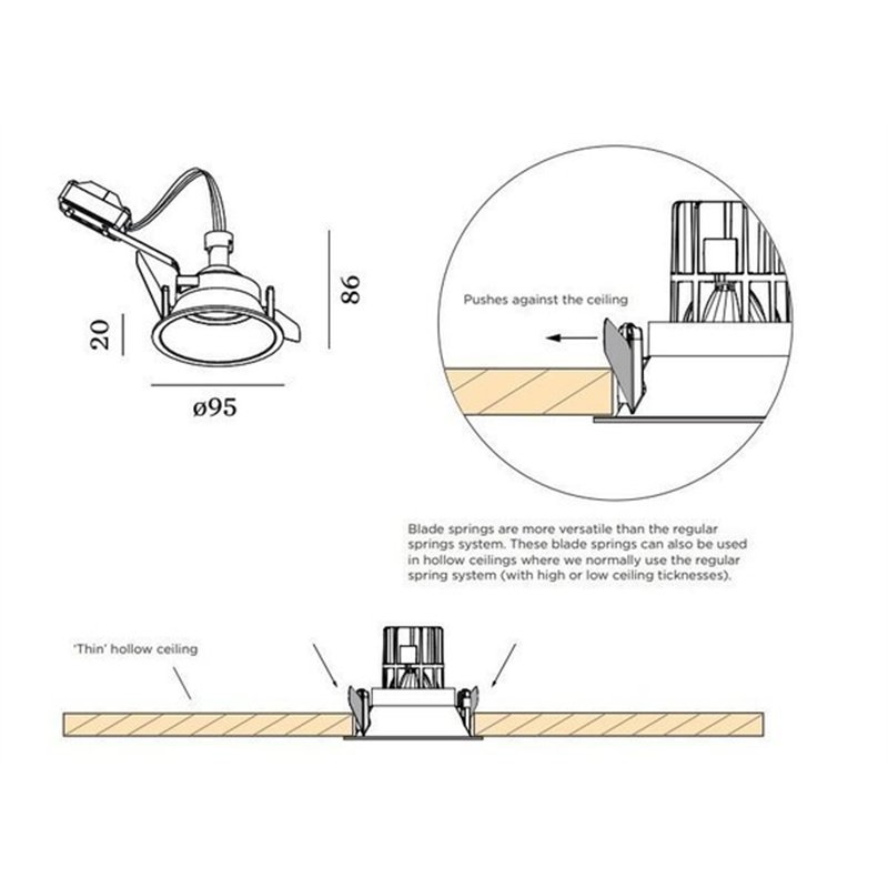 Wever & Ducré Deep IP44 1.0 PAR16 ressorts à lames Spot encastré