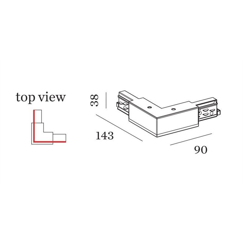 Wever & Ducré L-Connector 2.0 3-Phase Track | Right