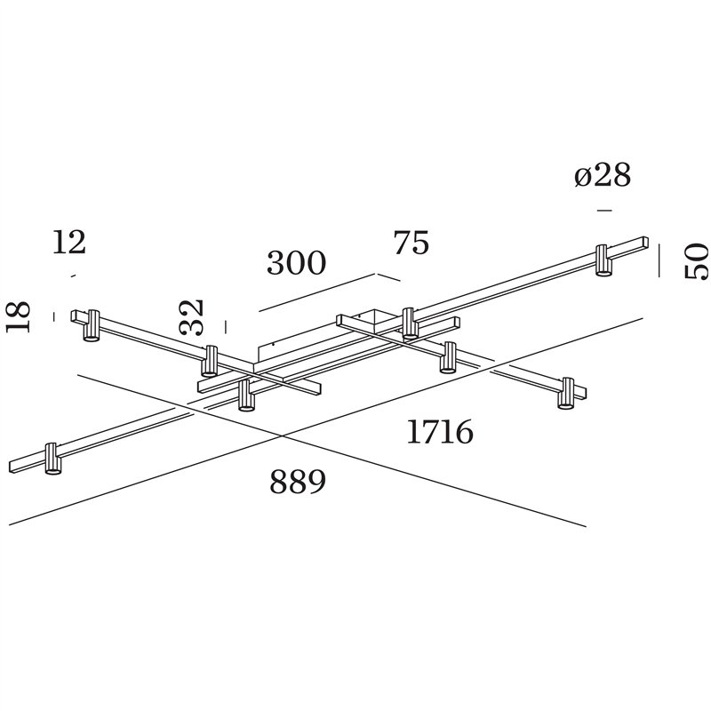 Wever & Ducré Trace Grid 1.0 Ceiling lamp