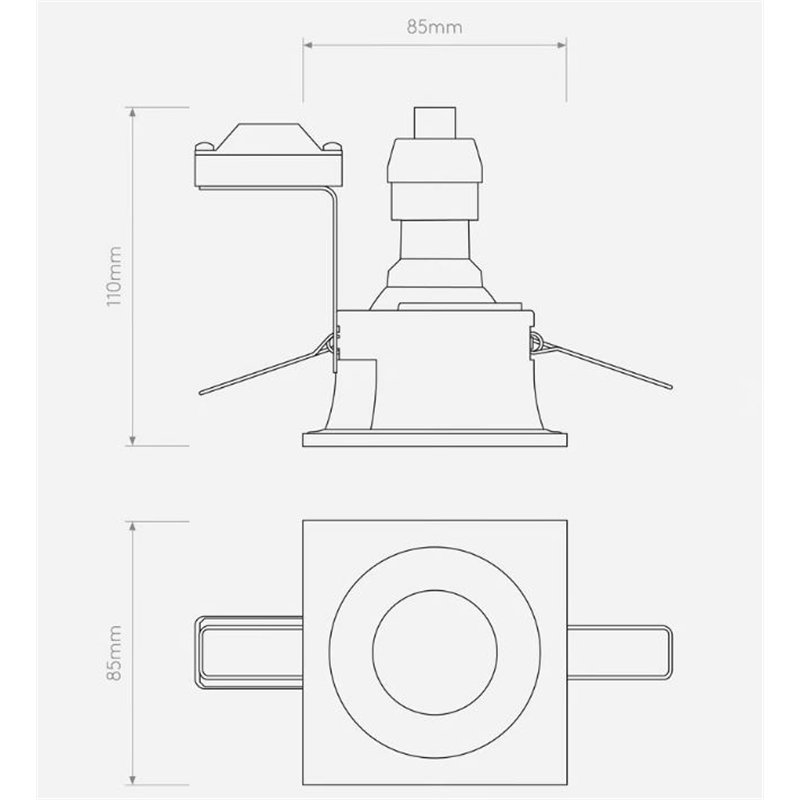 Astro Minima Square Fixed Ip65 Inbouwspot