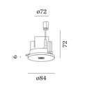 Wever & Ducré SUSP SINGLE CEILING BASE SEMI REC 1.0 ROUND