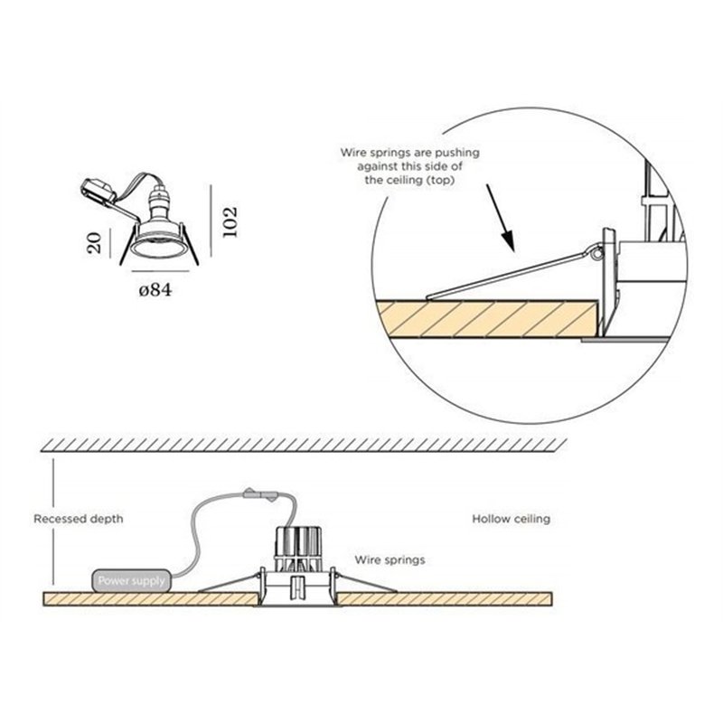 Wever & Ducré Deep 1.0 LED Drahtfedern Einbaustrahler
