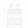 Astro Trimless Square Twin Adjustable | Recessed spot
