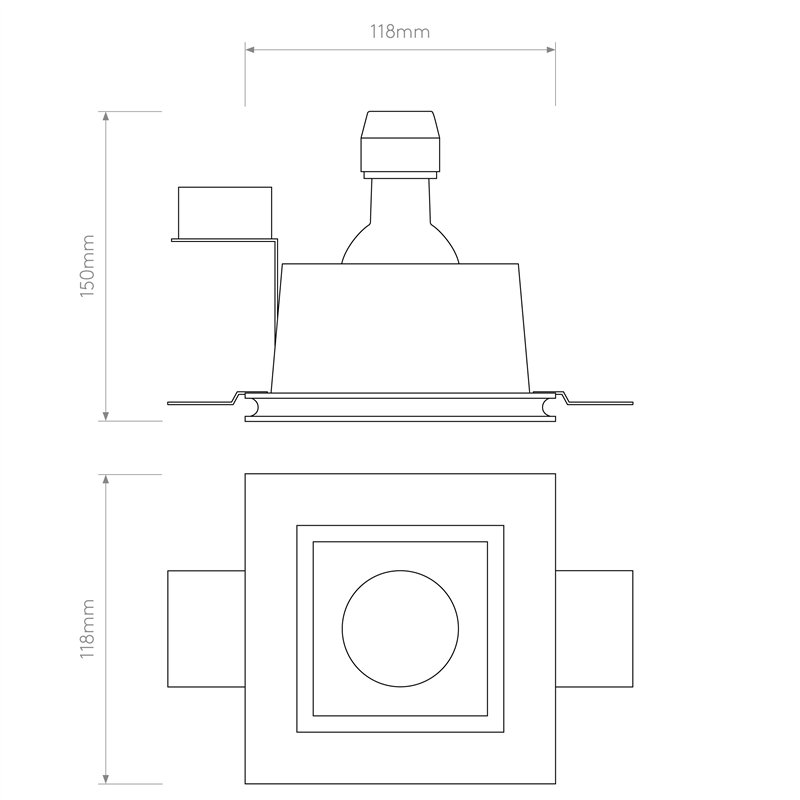 Astro Blanco Square Fixed | Recessed spot