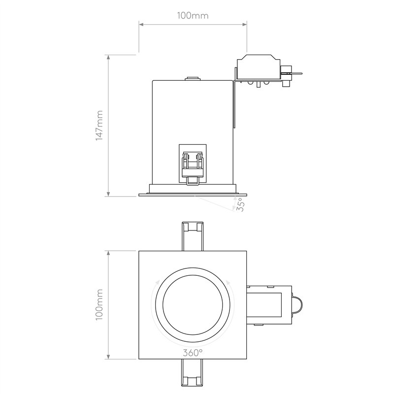 Astro Taro Square Adjustable Fire-Rated | Inbouwspot