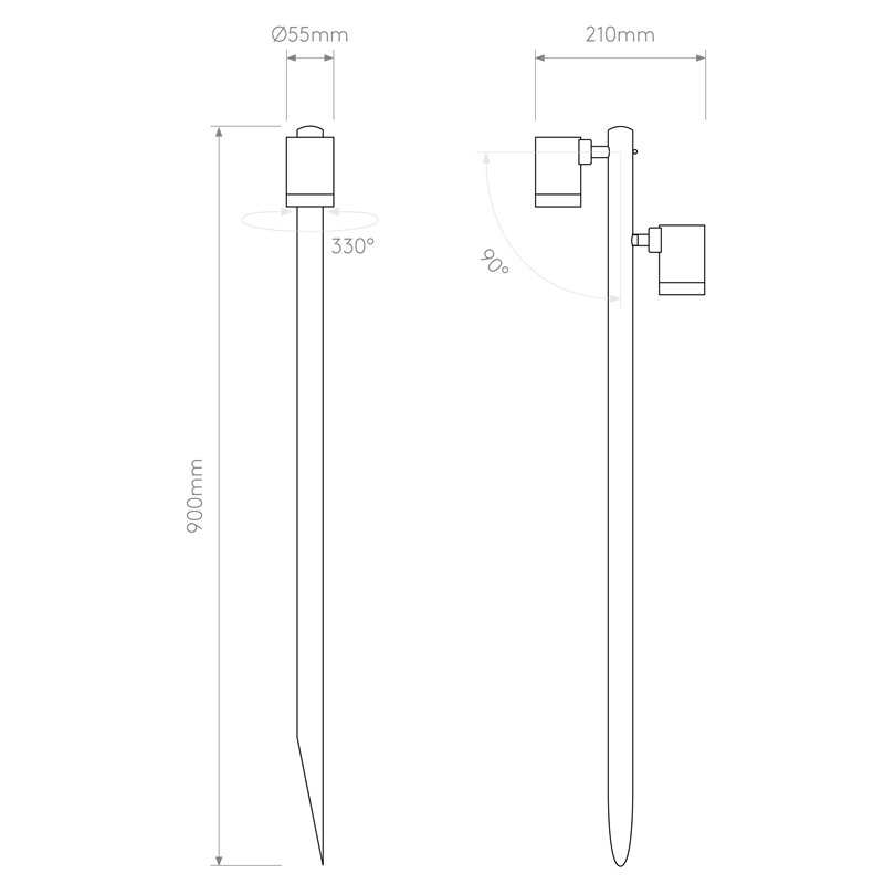Astro Bayville Spike Spot 900 Twin | Floor lamp