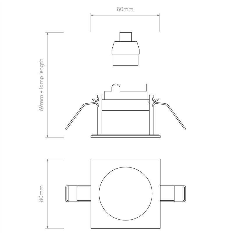 Astro Pinhole Slimline Square Fixed Fire-Rated IP65 | Einbauspot