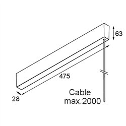 Modular LED Driver Constant Voltage 24V Surface (For Suspended Mounting) Non-Dim 100W (Incl. Power Feed Cable 2000)