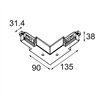 Modular Track 230V Connection 90° Electrical/Mechanical Inside