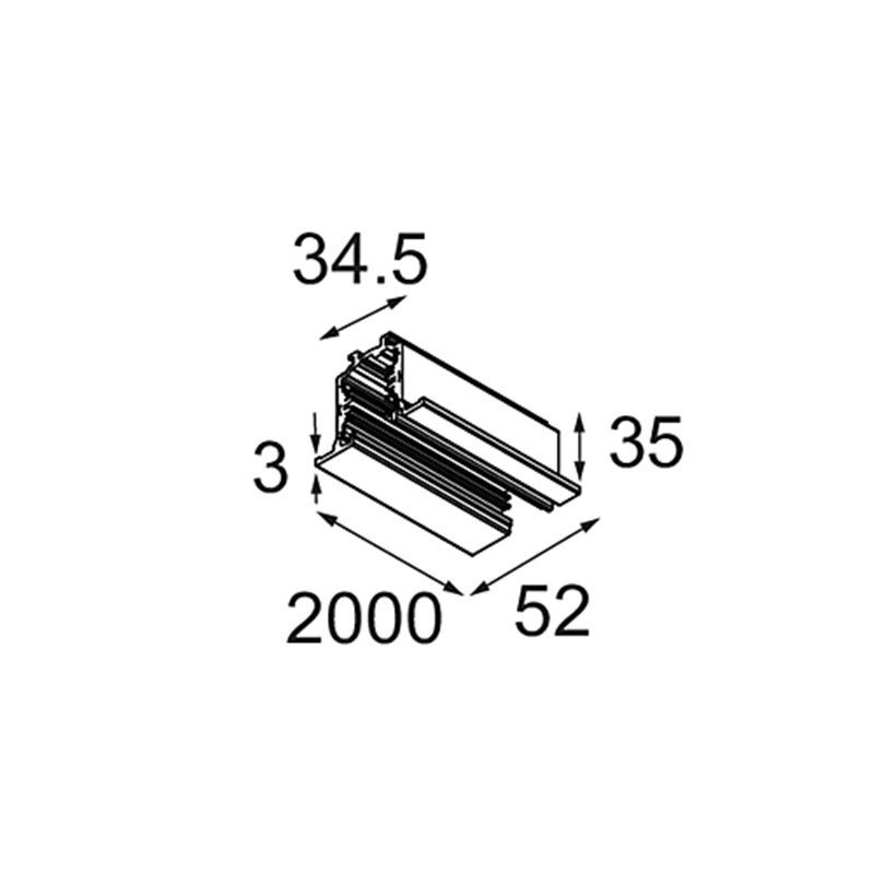 Modular Track 230V Profile Recessed 2000