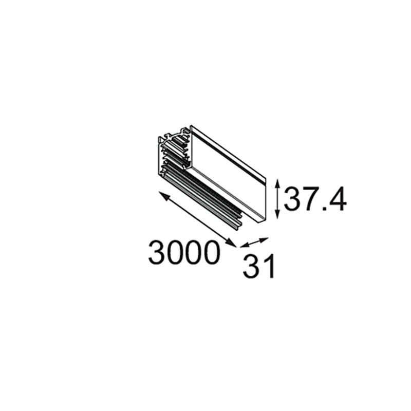 Modular Track 230V Profile Surface 3000