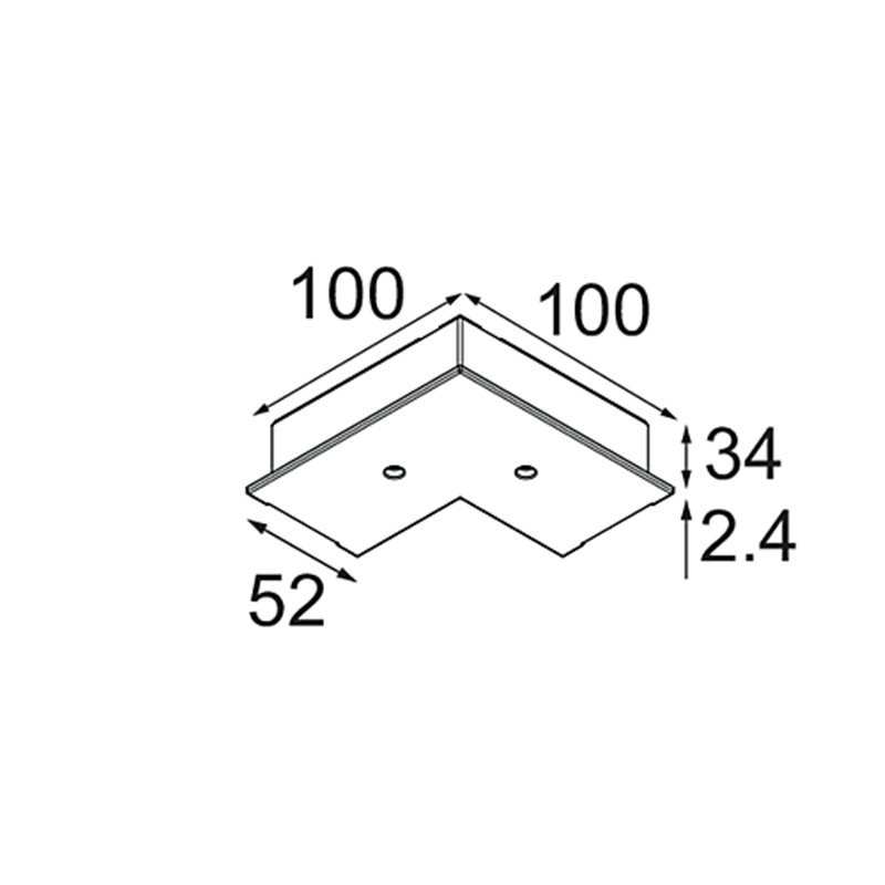 Modular Track 230V Recessed Cover Plate 90°