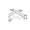 Modular Track 230V Recessed Cover Plate 90°