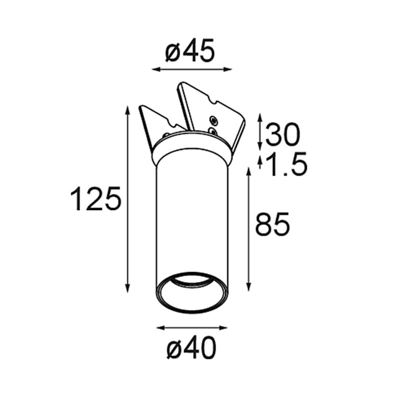 Modular Nyto Semi-Recessed Adjustable 40 1x LED DE | Spot encastré