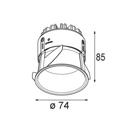 Modular Thimble Recessed 74 Outdoor 1x IP55 LED DE | Recessed spot