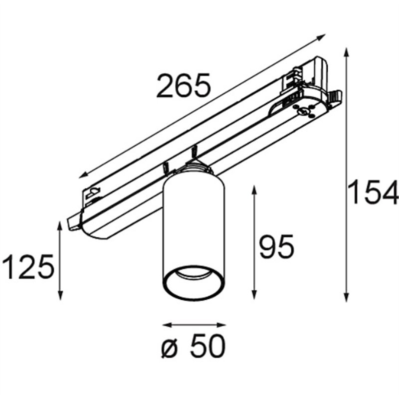 Modular Nyto Track 230V Adjustable 50 1x LED DI | Schienenbeleuchtung