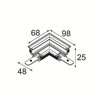 Modular Track 48V Connection 90° Mechanical (For Recessed Trimless Mounting)