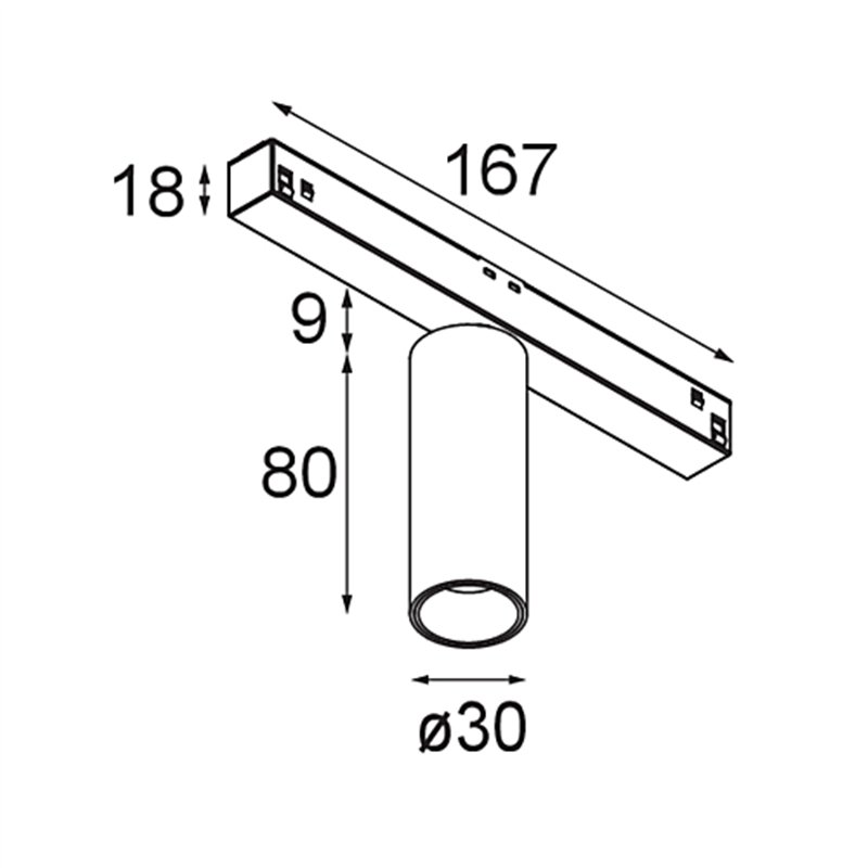 Modular Nyto Track 48V Adjustable 30 1x LED | Trackverlichting