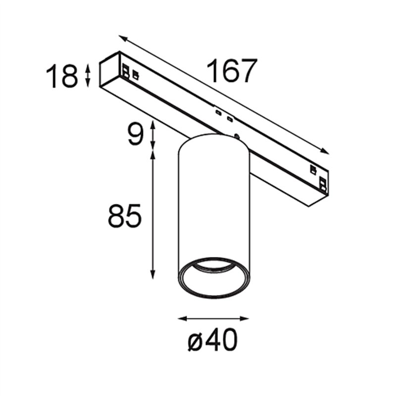 Modular Nyto Track 48V Adjustable 40 1x LED | Trackverlichting