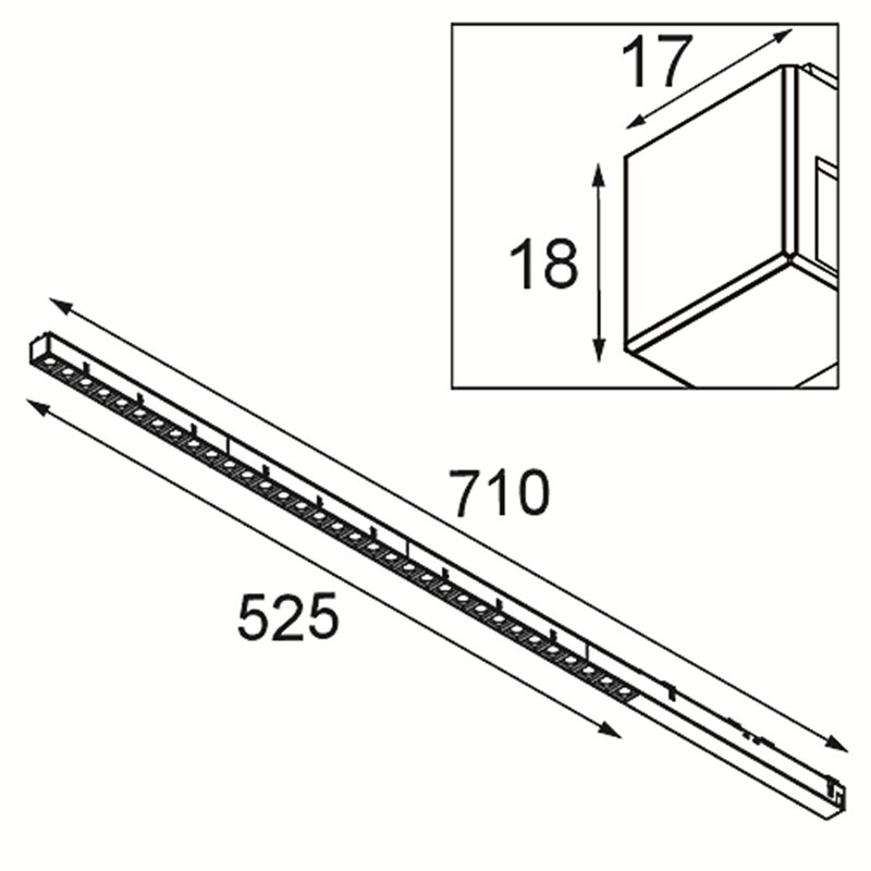 Modular Pista Linear Spots Track 48V 710 1x LED | Schienenbeleuchtung