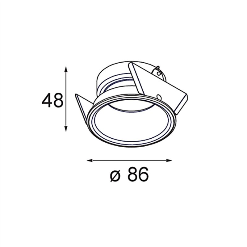 Modular Lotis Round Recessed 86 1x IP55 M-LED DE | Inbouwspot
