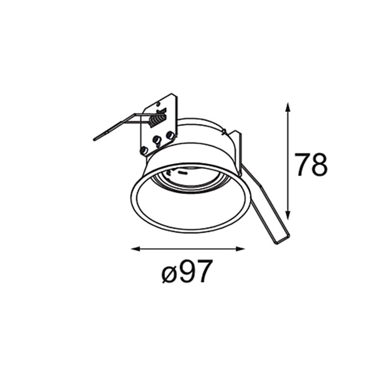 Modular Lotis Round Recessed Adjustable 97 1x M-LED DE | Inbouwspot