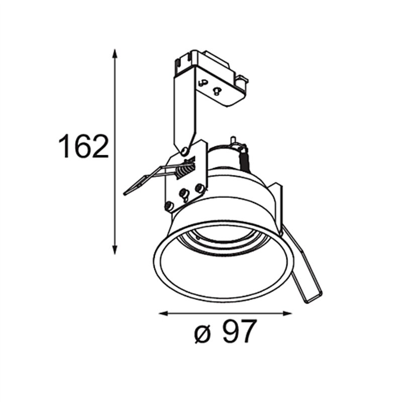 Modular Lotis Round Recessed Adjustable 97 1x GU10 | Inbouwspot