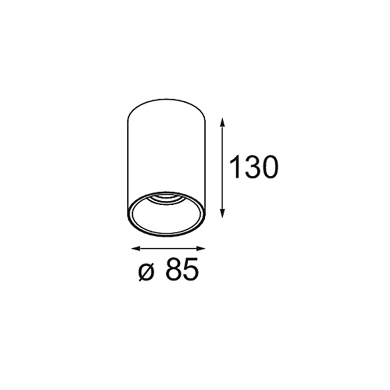 Modular Lotis Tube Surface 85 1x GU10 | Plafondlamp