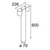 Modular Lowieze Floor 70 High 2x IP54 LED DI | Garden lamp