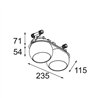 Modular Marbul Recessed Adjustable 115 2x LED DE | Spot encastré