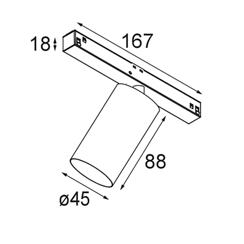 Modular Minude Track 48V Adjustable 45 1x LED | Trackverlichting