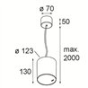Modular Smart Tube Suspended 115 1x DI 500mA | Hängelampe