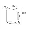 Modular Trapz Wall Up/Down 2x LED DI | Applique