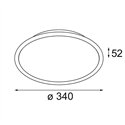 Modular Kompas Round Surface 340 50W DI 350mA | Plafondlamp / Wandlamp