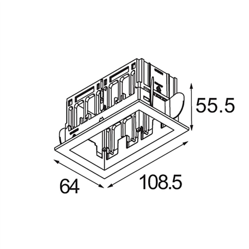 Modular Qbini Frame Recessed 2x | Recessed spot