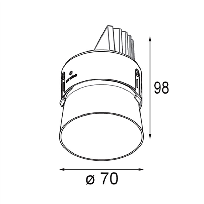 Modular Thimble Recessed Trimless Adjustable 70 1x LED DE | Inbouwspot