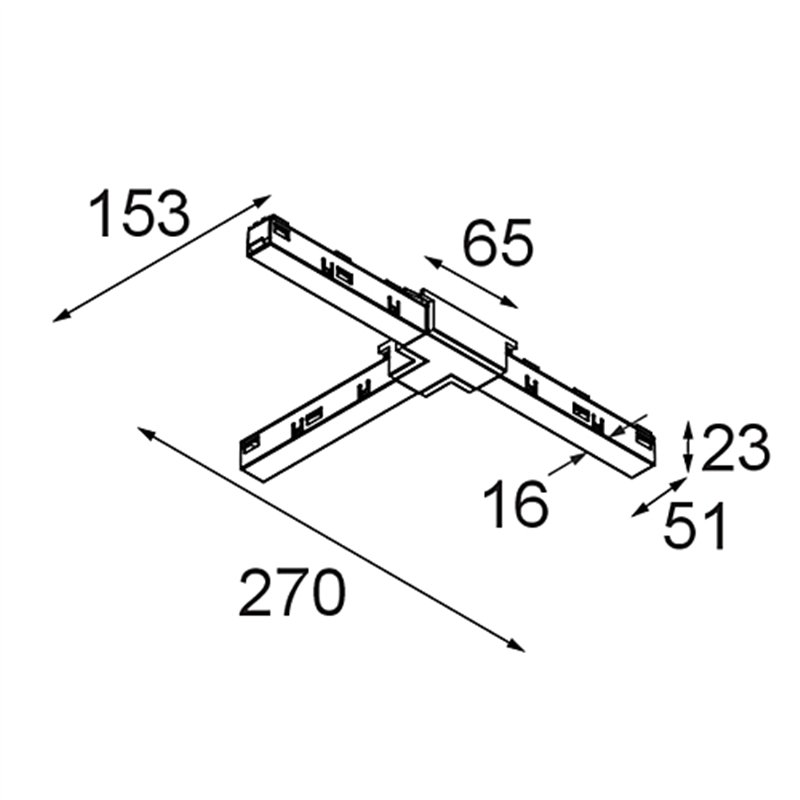 Modular Track 48V Connection T Electrical/Mechanical (For Suspended Mounting) Left