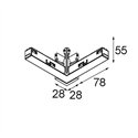 Modular Track 48V High Connection 90° Electrical/Mechanical Inside