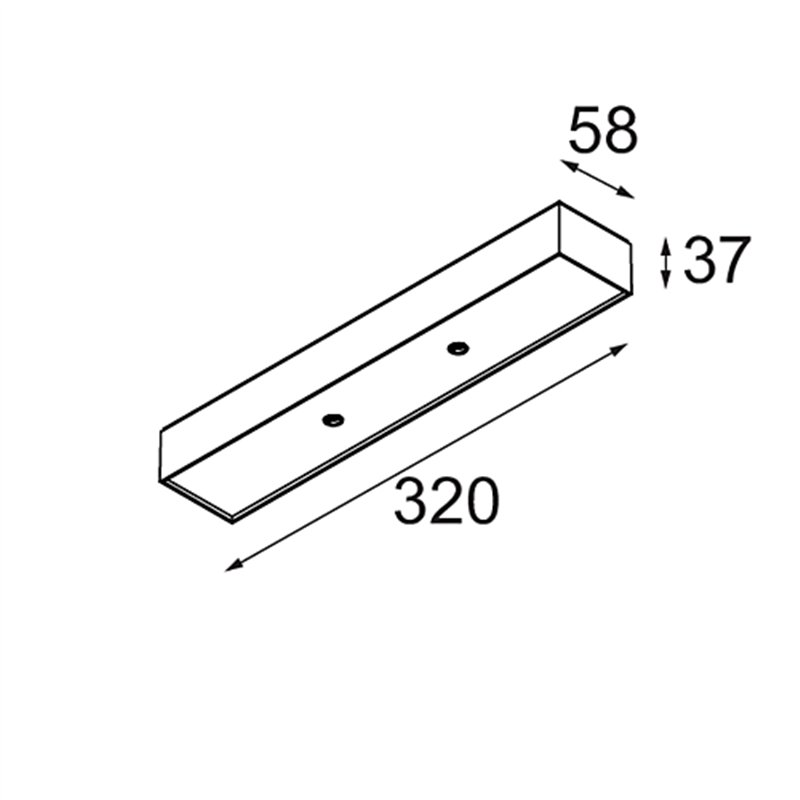 Modular Modupoint Square Surface 320X58 2x Jack DI 500mA | Plafondlamp / Wandlamp