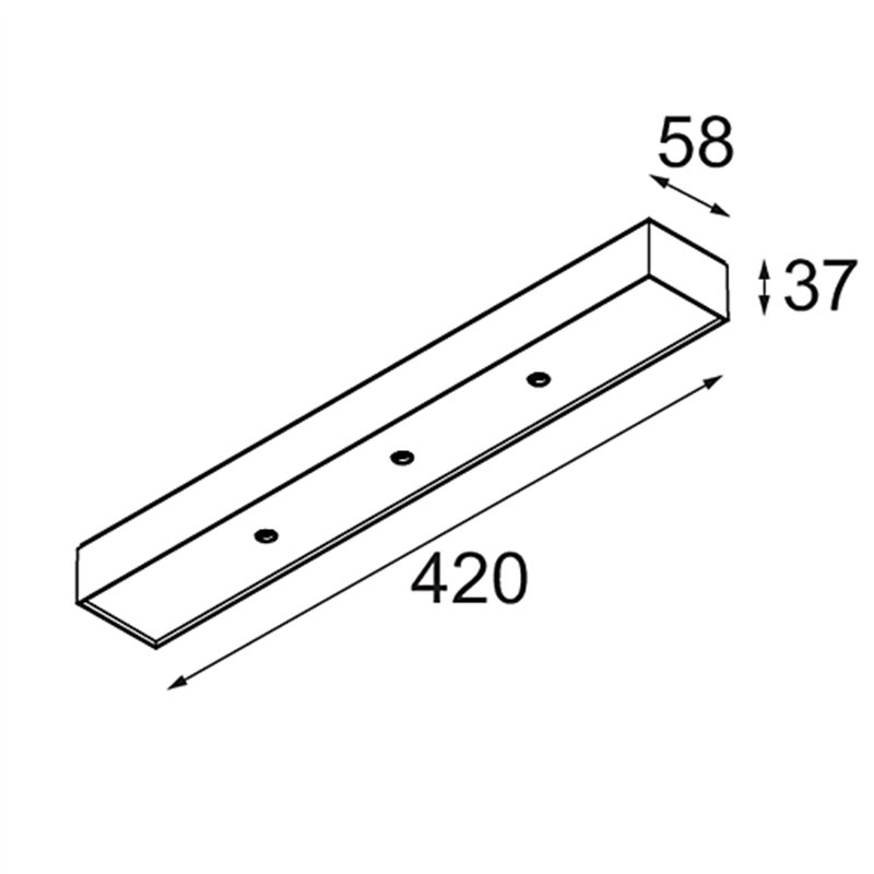 Modular Modupoint Square Surface 420X58 3x Jack 1800-3000K WD DI 350mA | Ceiling lamp / Wall lamp