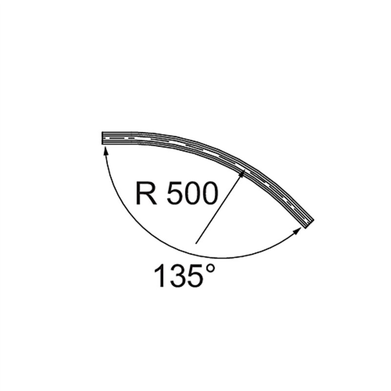 Modular Track 48V Connection Curved 135° Mechanical Outside