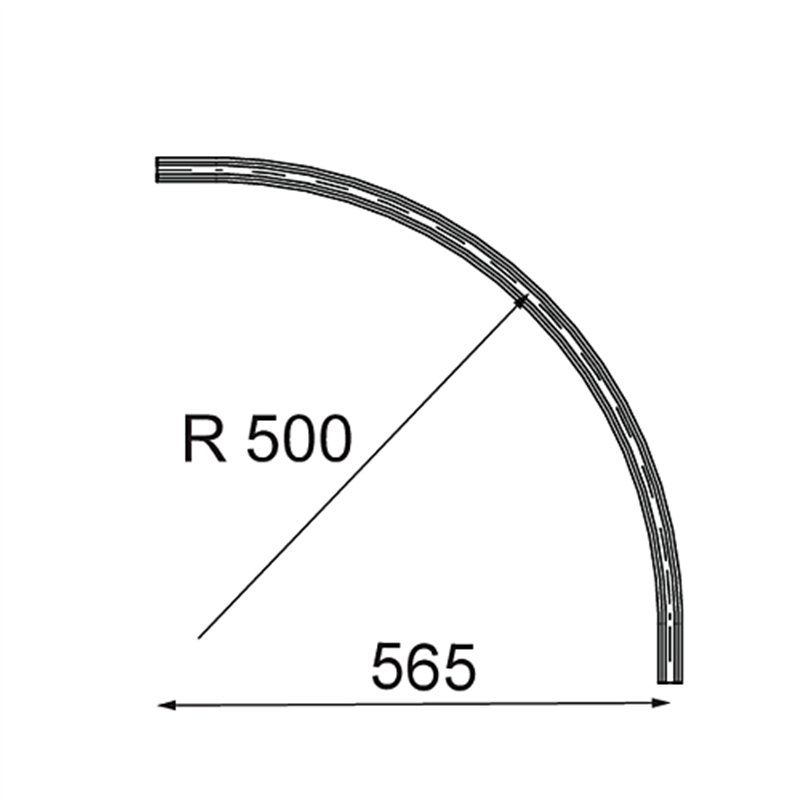 Modular Track 48V Connection Curved 90° Mechanical Inside