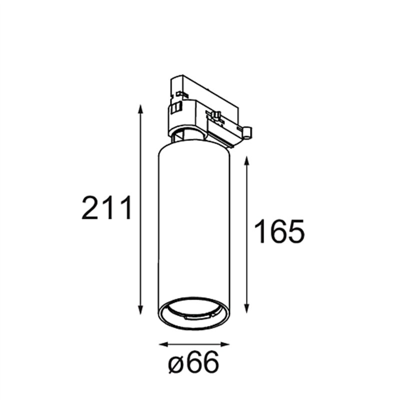 Modular Charlatan Track 230V Adjustable 65 1x LED DI | Track lighting fixture