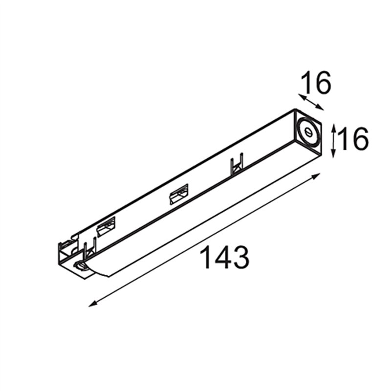 Modular Track 48V Power Feed Right