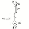 Modular Marbulito Jack Suspended 41 1x LED DE | Hanglamp