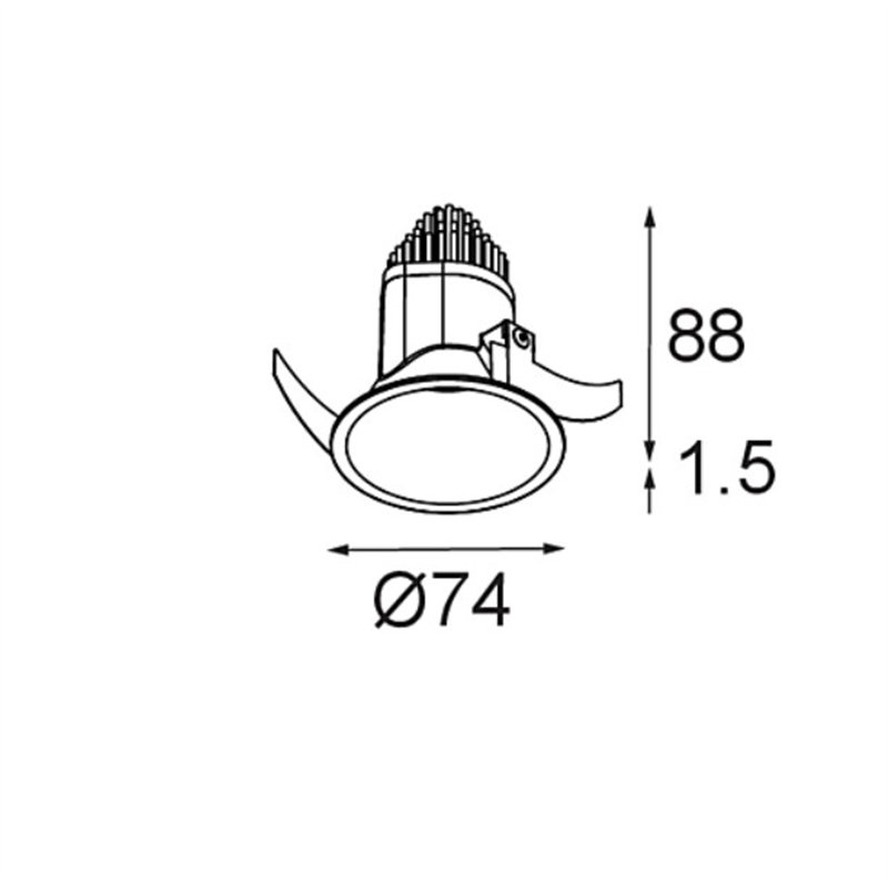 Modular Modest Recessed 74 (Leaf Springs) 1x IP55 LED DE | Inbouwspot