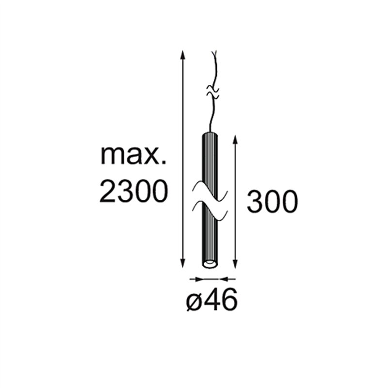 Modular Extruded Stripped Suspended 46 300 1x LED DE | Suspension lamp